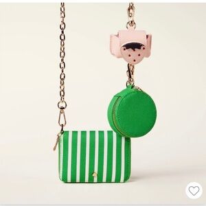Kate Spade New York x Target Green and white wallet on chain